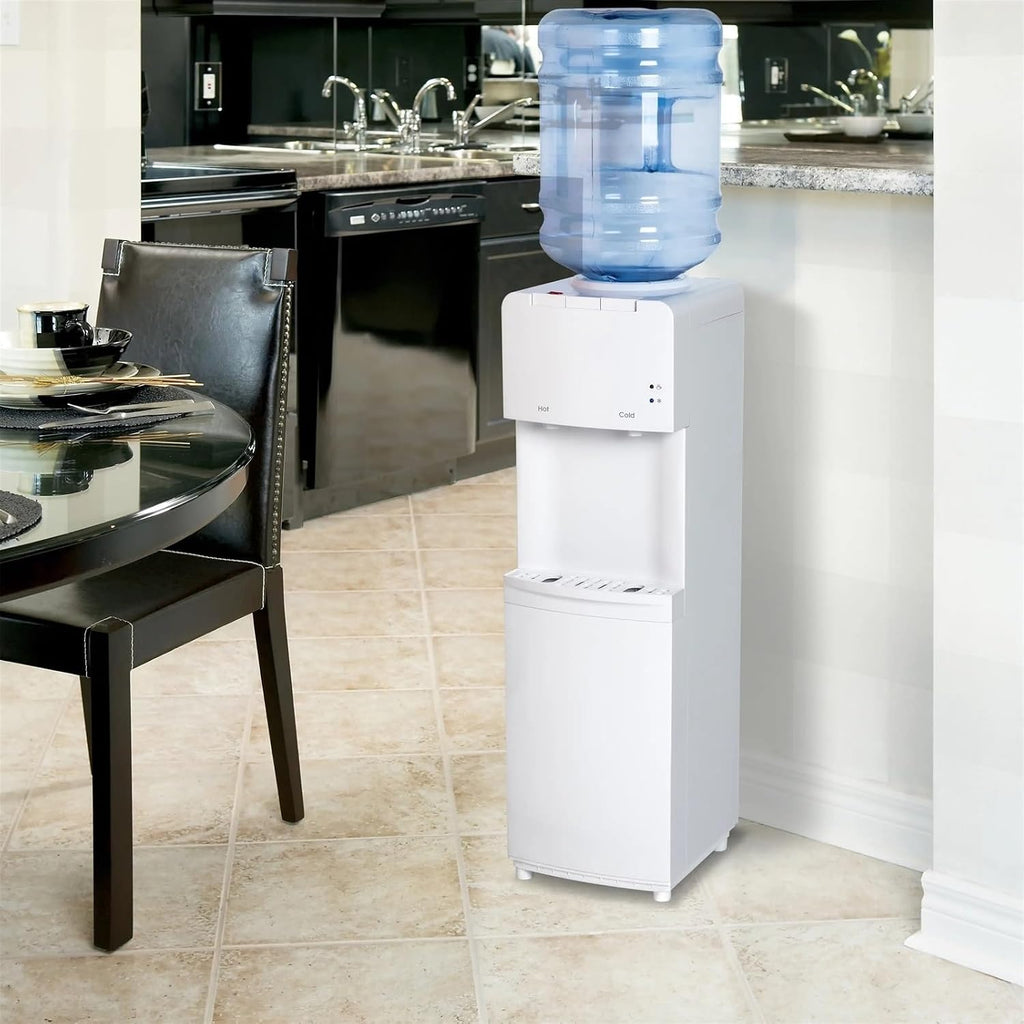 Hot and Cold Water Dispenser Top Loading Hot Cold Temperature Water Dispenser White Water Cooler
