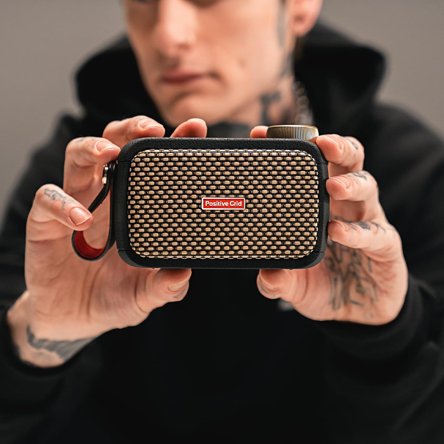Positive Grid Spark GO + Carry Case Bundle – 5W Ultra-Portable Smart Guitar Amp & Bluetooth Speaker with Smart App for Electric Guitar, Acoustic or Bass