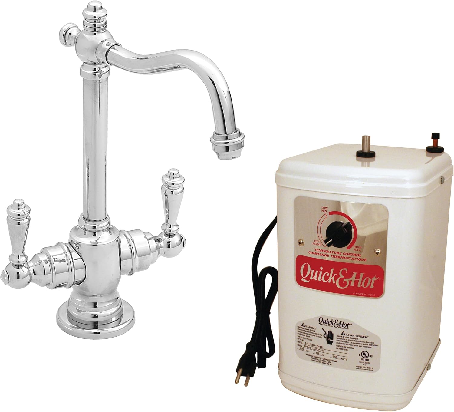 Westbrass D205HFP-26 Hot Water Dispenser, 9', Polished Chrome
