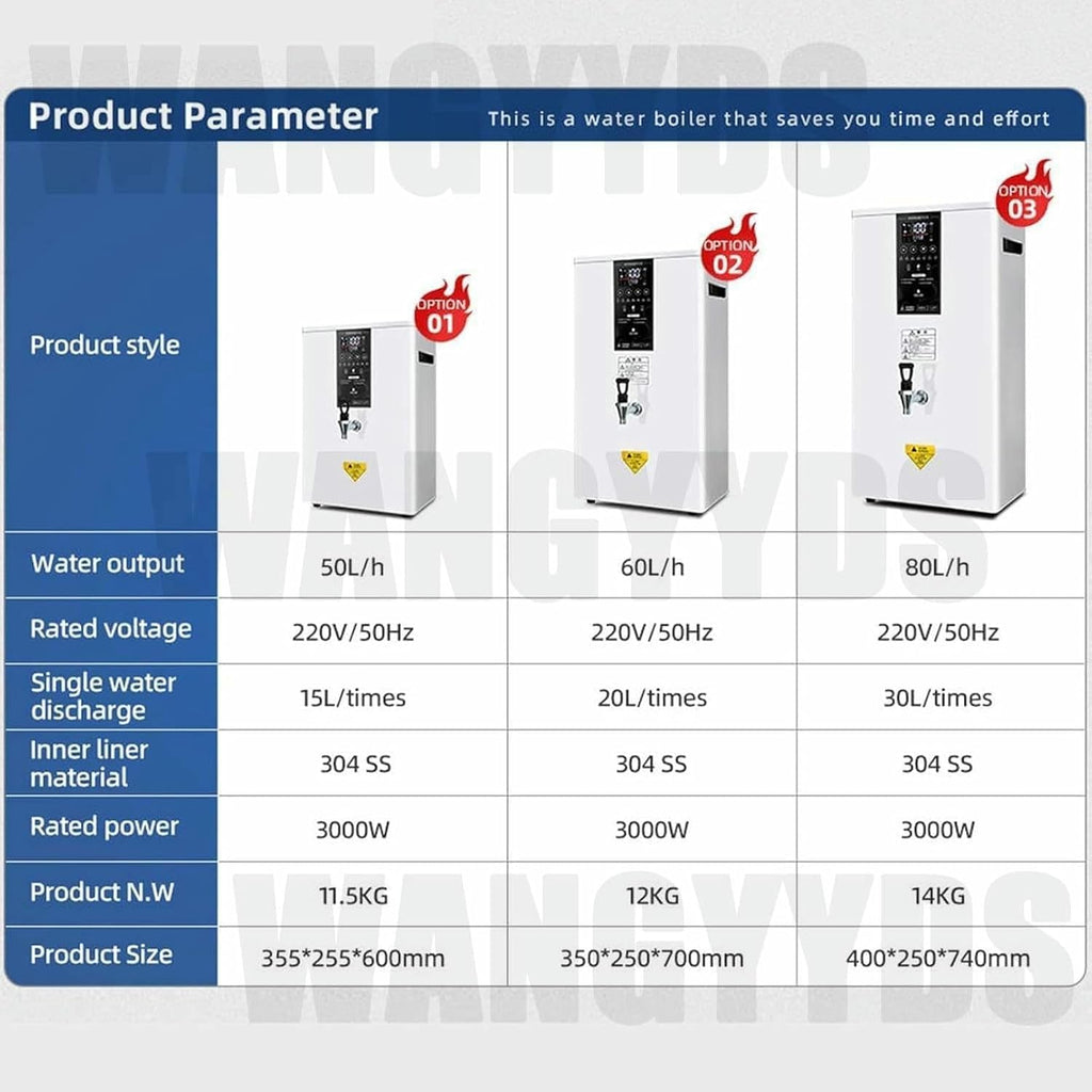 Instant Hot Water Dispenser,50L/60L/ 80L ot Water Dispenser Automatic Commercial Hot Water Pot,Wall-Mounted Boiler(50L)