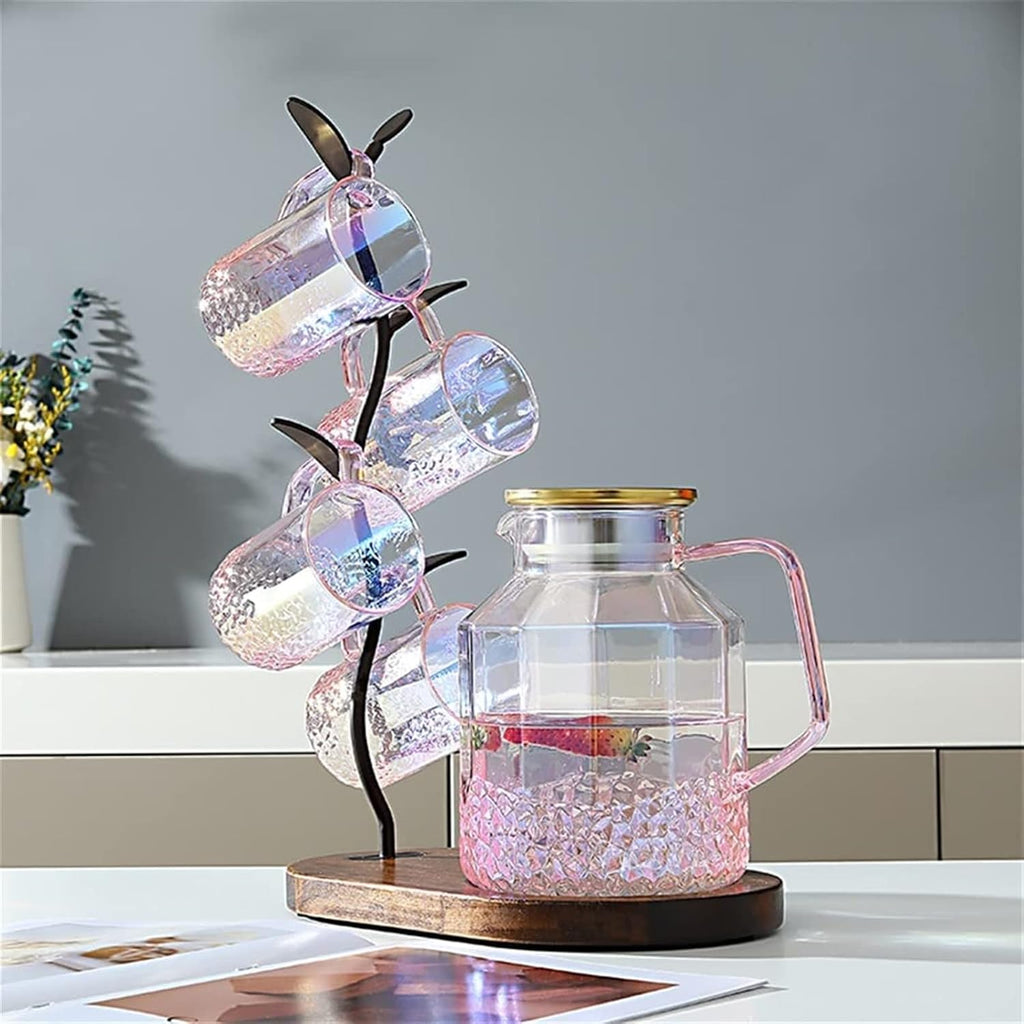 Symphony Pink Cold Kettle Household High Borosilicate Glass High Temperature Hot and Cold Kettle Water Cup Set