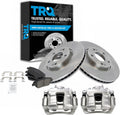 TRQ Front Brake Pad and Rotor Set Ceramic Vented Rotors Calipers Compatible with 2011-2015 Hyundai Sonata 2011-2016 Kia Optima