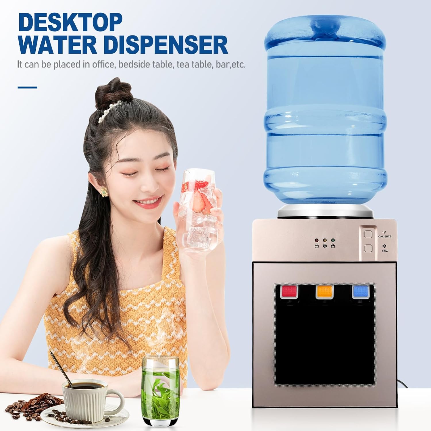 Angoily Multifunctional Countertop Water Dispenser Us Sleek Design for Home Use Hot Options Easy One-handed Removable Tray for Convenient Cleaning