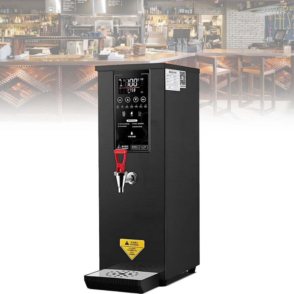 Electric Countertop Hot Water Machine, Built-in Purifier, Temperature Adjustable, Step-heating, 60L/H Large Output, for Boba Tea Coffee Office Restaurant Black