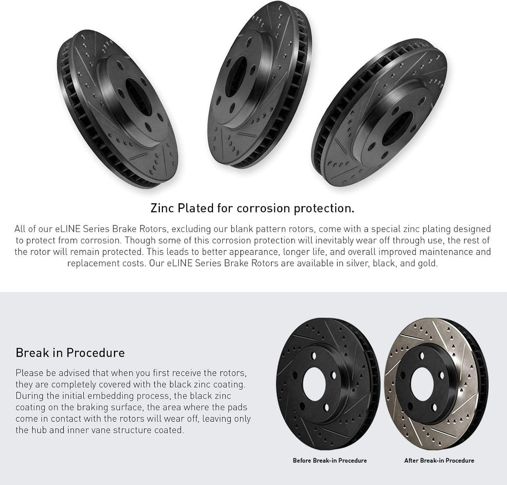 R1 Concepts Front Brake Kit Fits 2011-2016 Chevrolet Cruze; 2012-2017 Chevrolet Sonic| Ceramic Brake Pads and Drilled Slotted Brake Rotors| 10.9' Front