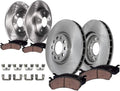 Detroit Axle - 8pc Brake Kit for 2017 2018 Chevrolet Malibu [with Manual Parking Brake], Disc Brake Rotors Ceramic Brakes Pads Replacement: 11.81' inch Front and 11.34' inch Rear Rotors