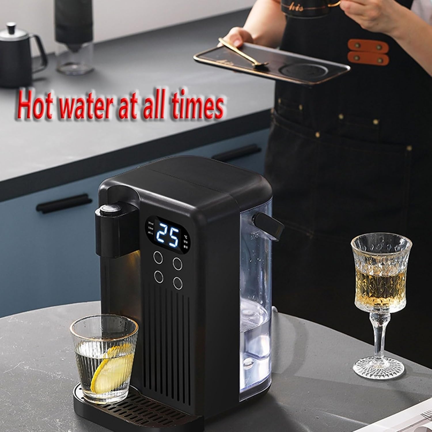 Instant Hot Water Dispenser Filter, Removable Water Tank, Desktop Water Cooler, 12 Temperature and 3 Water Volume Settings, No Installation (Color : White, Size : 9.4 * 7.2 * 11.8inch)