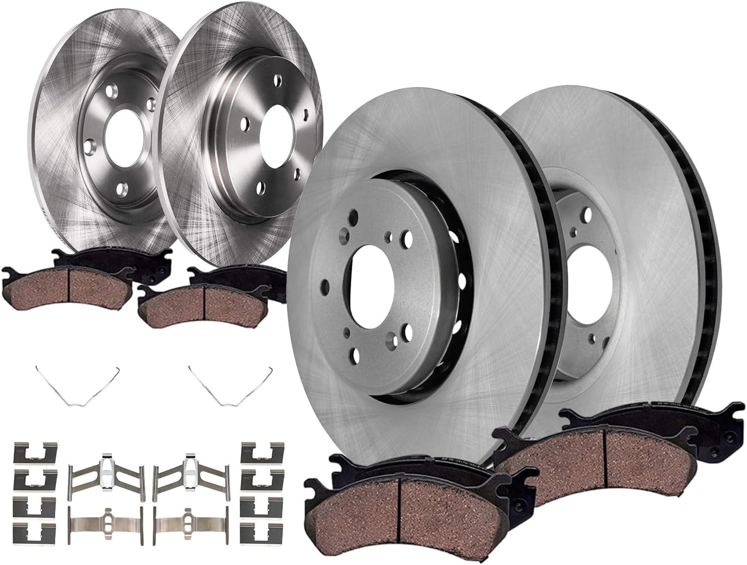 Detroit Axle - Brake Kit for Acura 2016 ILX, Disc Brake Rotors Ceramic Brakes Pads with Hardware Replacement: 12.28' inch Front Rotor 11.10' inch Rear Rotor