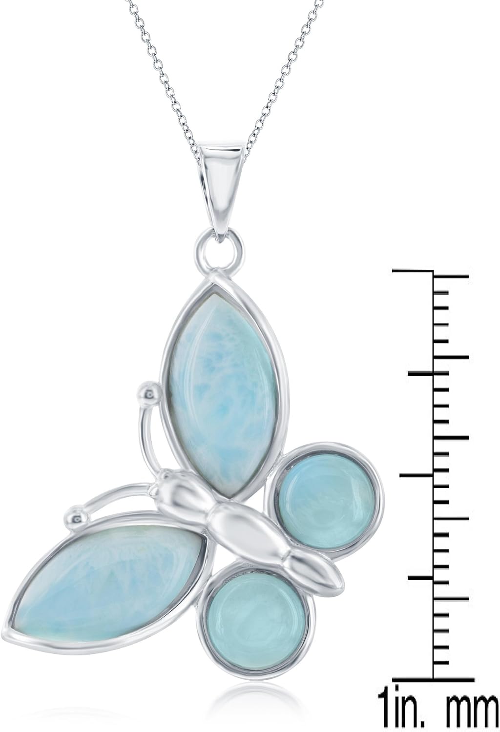 Natural Larimar Necklace in Silver - Starfish Seahorse Anchor - Natural Larimar Jewelry - Beautiful Blue Larimar Stones - Larimar Gemstone Necklaces for Women