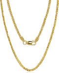 JEWELHEART 10K and 14K Gold Square Wheat Chain 1.5mm 1.7mm 2.2mm 2.6mm 3.2mm 3.9mm 4.5mm Yellow Real Gold Chains Diamond Cut Braided Franco Chain Necklace For Women with Lobster Clasp 16' 18' 20' 22' 24'