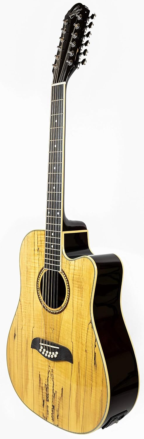Oscar Schmidt OD312CESM-A Dreadnought Cutaway Acoustic Guitar with Pre Amp, Spalted Maple