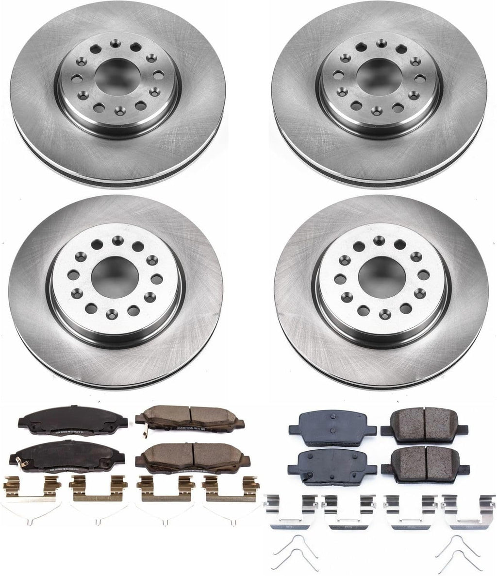 PowerStop Front and Rear Brake Kit for Buick Enclave 2018-20 |Chevrolet Blazer 2019-20 |Traverse 2018-20 |GMC Acadia 2017-20 - Z17 Ceramic Brake Pads & Disc Rotors Replacement, KOE7410