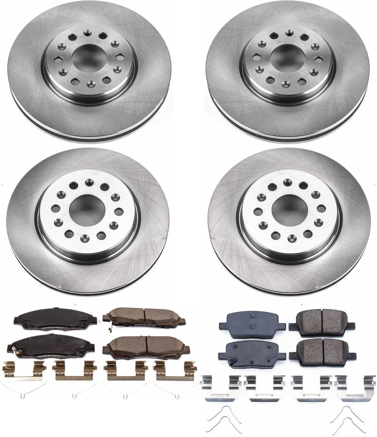 PowerStop Front and Rear Brake Kit for Buick Enclave 2018-20 |Chevrolet Blazer 2019-20 |Traverse 2018-20 |GMC Acadia 2017-20 - Z17 Ceramic Brake Pads & Disc Rotors Replacement, KOE7410