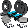R1 Concepts Front and Rear Brake Kit Fits 2015-2020 Chevrolet Colorado; 2015-2020 GMC Canyon| Ceramic Pads, Drilled Slotted Rotors| Hardware| 12.2' Front & 12.8' Rear