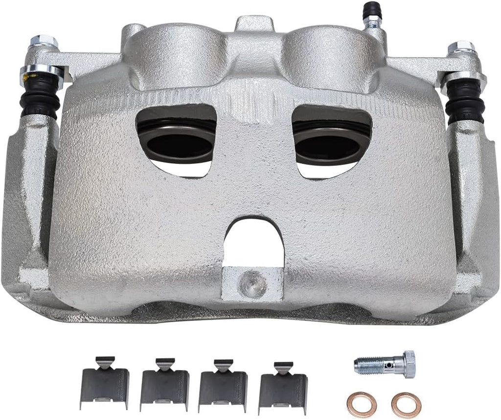 Detroit Axle - Front Brake Kit for Ford 10-21 Expedition, 10-11 F-150, 10-21 Lincoln Navigator, Drilled Brake Rotors Brake Caliper Ceramic Brakes Pads Replacement [13.78 inch Rotors]