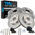 TRQ Front and Rear Brake Pad and Rotor Set Ceramic Vented Solid Rotors Compatible with 2000-2001 Lexus ES300 Toyota Camry