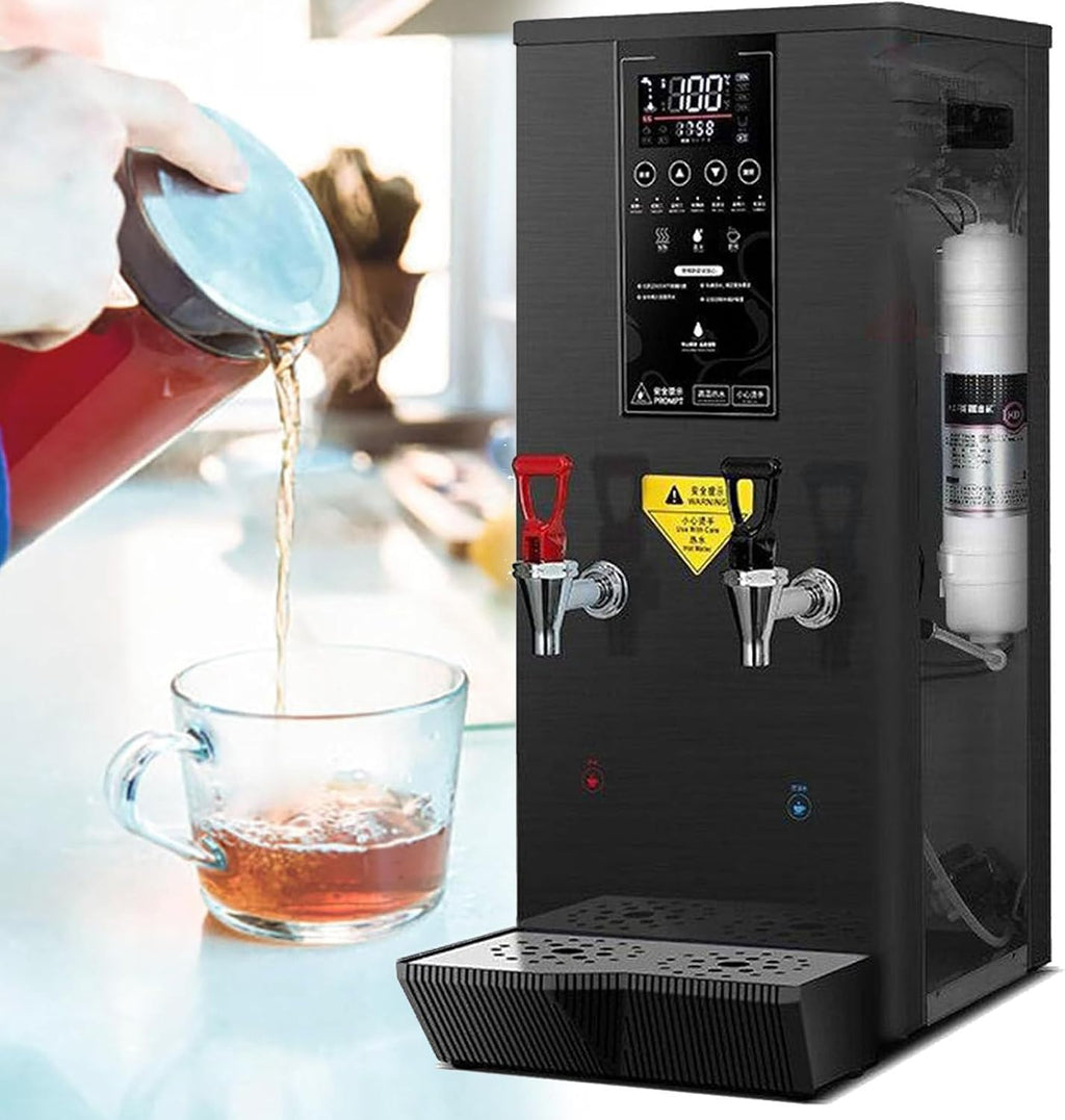Commercial Instant Water Dispenser, 3000 w Desktop Electric Hot Water Boiler, 60°C to 100°C Adjustable, Automatic Hot Water Pot Digital Control Panel/Auto Temperature Control Black