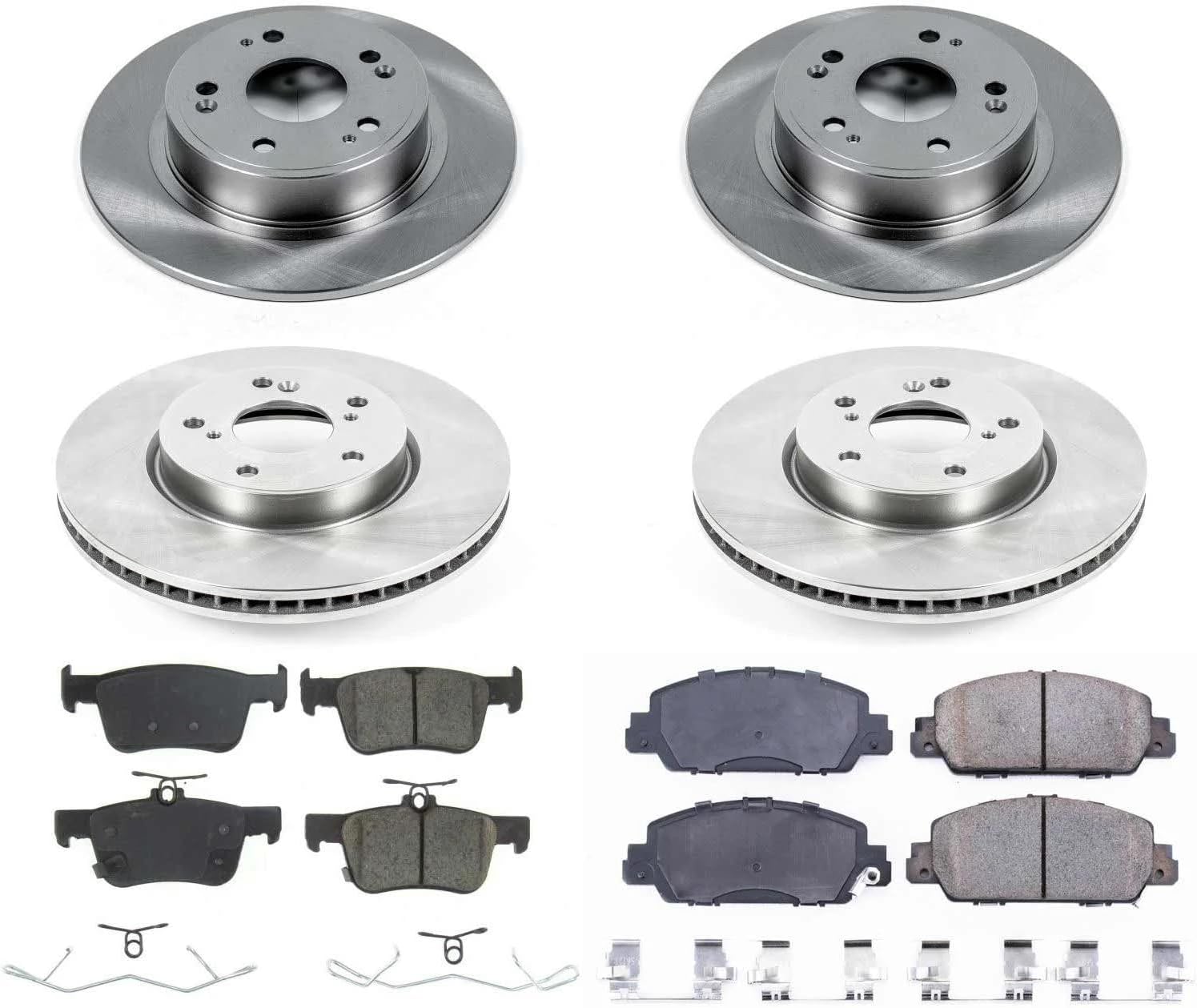 PowerStop Front and Rear Brake Kit for Honda Accord 2018-22 - Z17 Ceramic Brake Pads & Disc Rotors Replacement, KOE8066