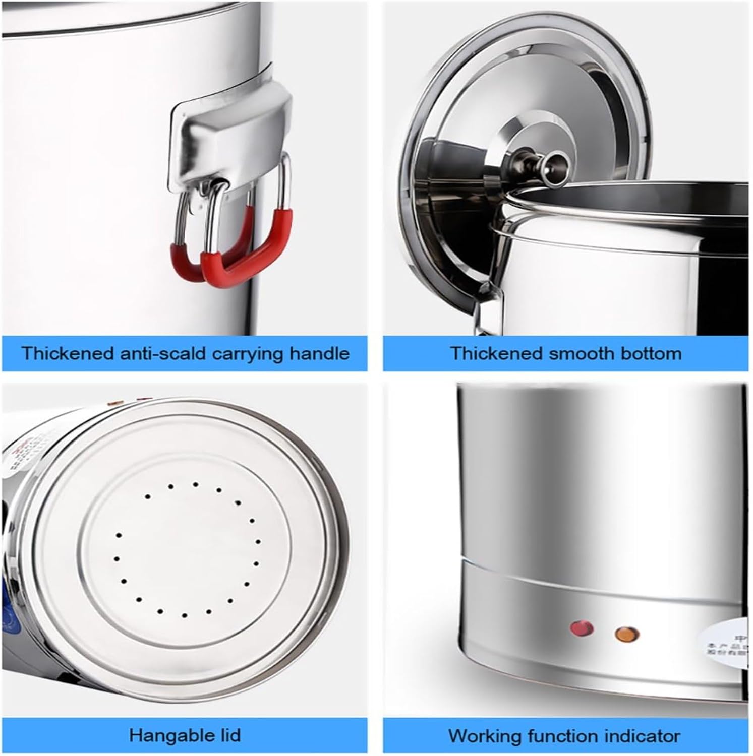 Commercial Large Capacity Catering Urn, 40L/50L/60L/70L Hot Water Boiler Dispenser, Stainless Steel, 30-110°C Temperature Control for Cafe, Office, Home,40L