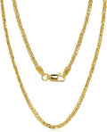 JEWELHEART 10K and 14K Gold Square Wheat Chain 1.5mm 1.7mm 2.2mm 2.6mm 3.2mm 3.9mm 4.5mm Yellow Real Gold Chains Diamond Cut Braided Franco Chain Necklace For Women with Lobster Clasp 16' 18' 20' 22' 24'