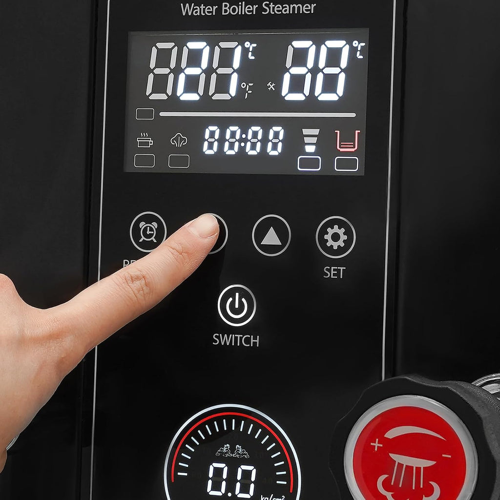 Water Boiler Eletric Commercial Hot Water Dispenser Countertop 3.2 Gal Black Automatic 3000W Rapid Heating for Tea Boba Tea Milk Tea Restaurant Hotel