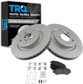 TRQ Front Brake Pad and Rotor Set Ceramic G Coated Vented Rotors Compatible with 2014-2020 Nissan Rogue 2017-2021 Rogue Sport