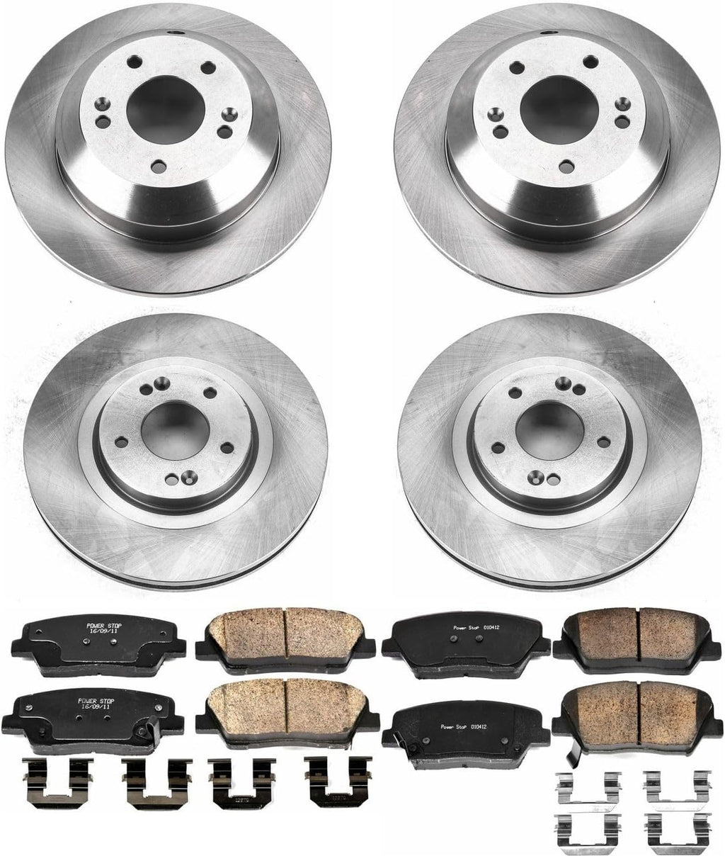 PowerStop Front and Rear Brake Kit for Kia Sorento 2016-20 - Z17 Ceramic Brake Pads & Disc Rotors Replacement, KOE7063