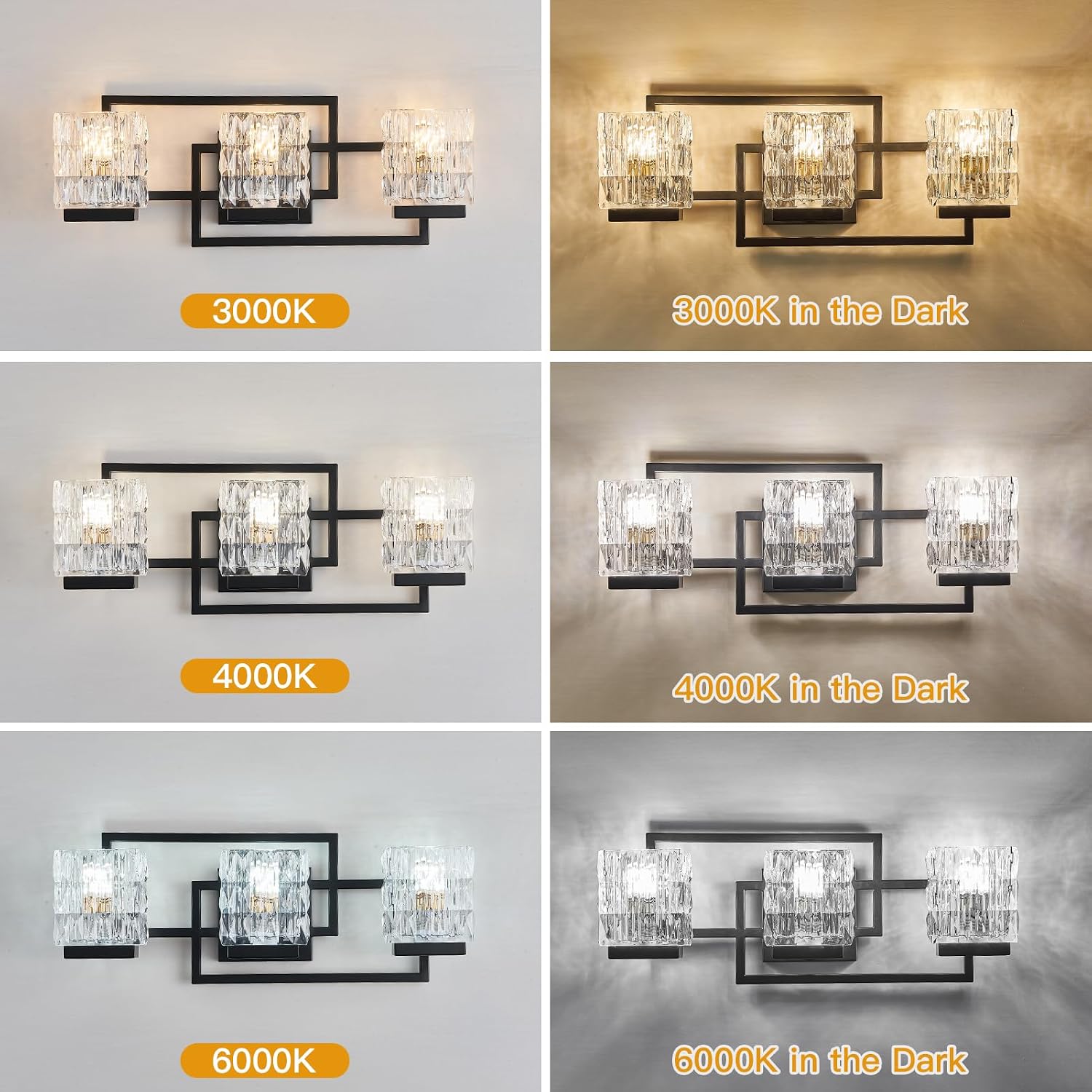 Bathroom Light Fixture Vanity Lighting Fixtures Over Mirror 3 Lights Matte Black Wall Mount Metal Hardwired Bedroom Wall Scone