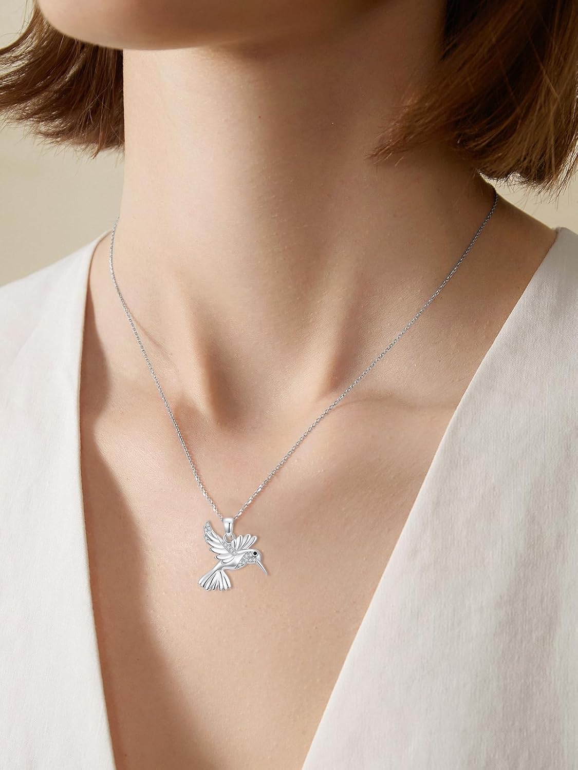 ZBA Natural Diamond Animal Necklaces for Women, 18k Gold Plated 925 Sterling Sliver Fine Jewelry Meaningful Gifts (Color F-G/Clarity I1-I2)