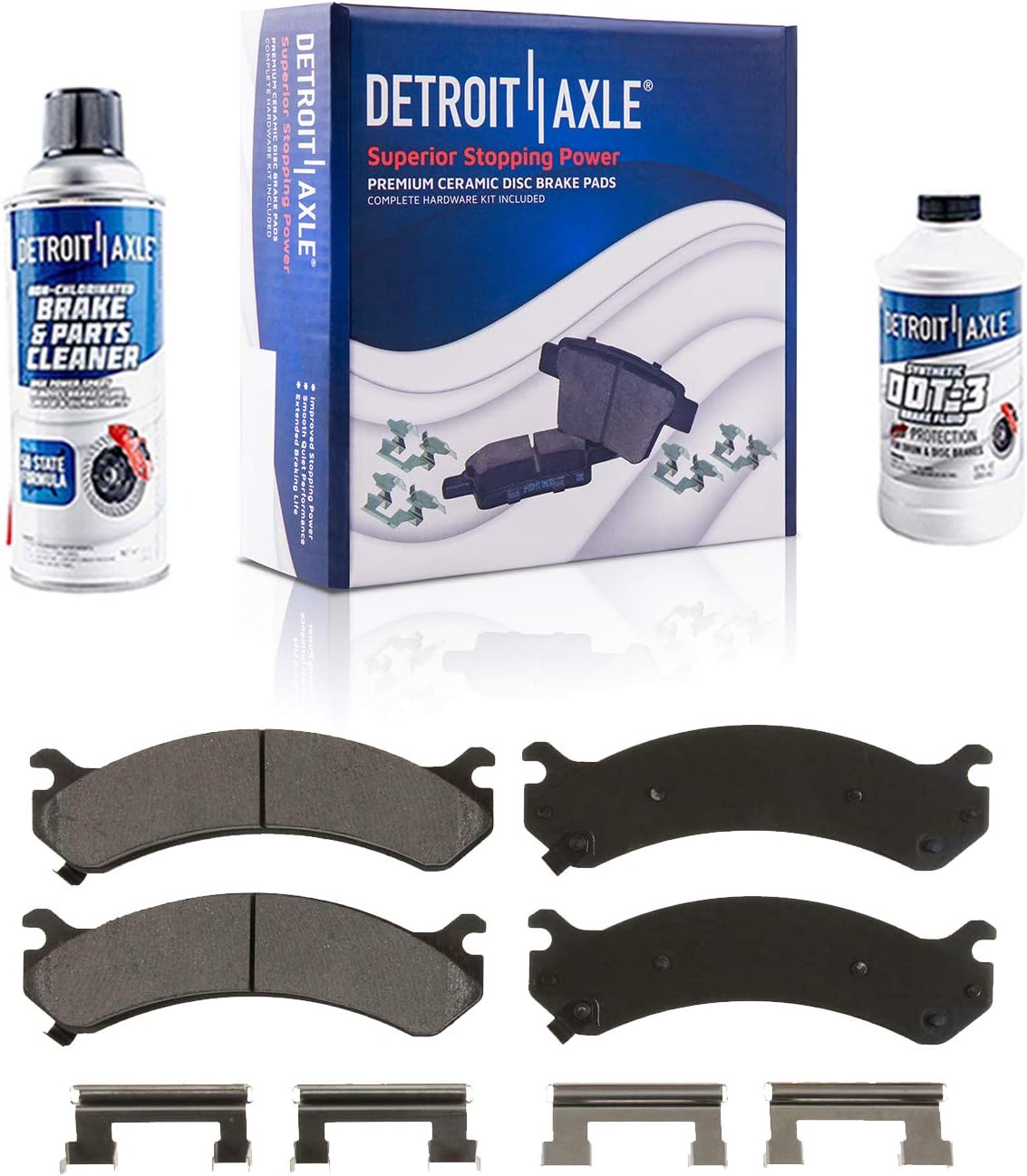 Detroit Axle - Front Brake Kit for Chevrolet GMC Express Savana Silverado Sierra 2500 3500 Drilled & Slotted Disc Brake Rotors Brake Calipers Replacement Ceramic Brakes Pads