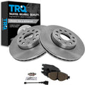TRQ Front Ceramic Brake Pad & Rotor Kit Compatible with 2019-23 Volkswagen Jetta 2015-21 VW Golf 2015-19 VW Golf SportWagen 2015-16 Audi A3 TDI 2015-19 VW e-Golf & More