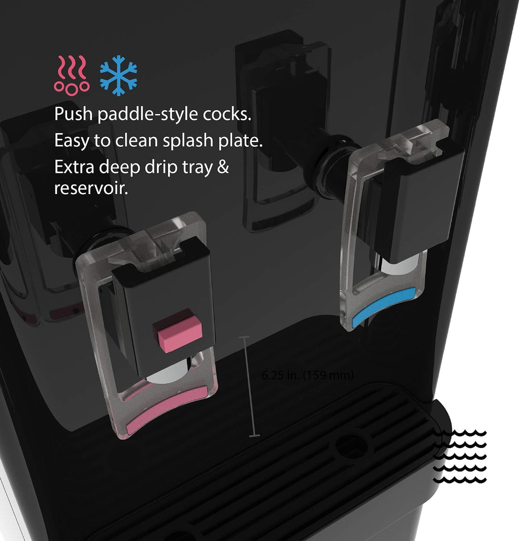 Bottleless Water Cooler Hot and Cold Water Dispenser for Offices & Homes (Black)