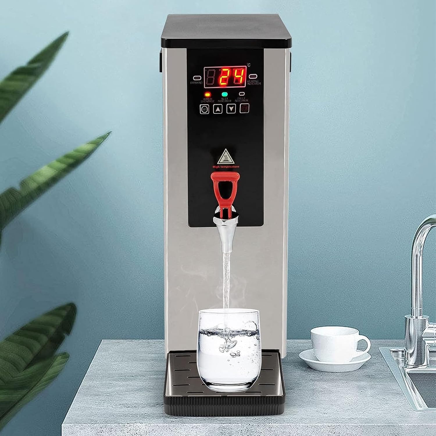 2400W Electric Hot Water Dispenser, 10L Automatic Boiling Water Machine with Faucet & LCD, Great for Office, Home Use, Commercial Water Boiler