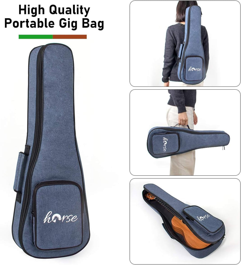 Ukulele, 21 Inch Professional Soprono Ukelele for Adults Horse Uke Beginner Kit W/Gig Bag Strap OEM Strings Hawaiian Guitar Ukalalee Yukalalee Ukalele Yukelele