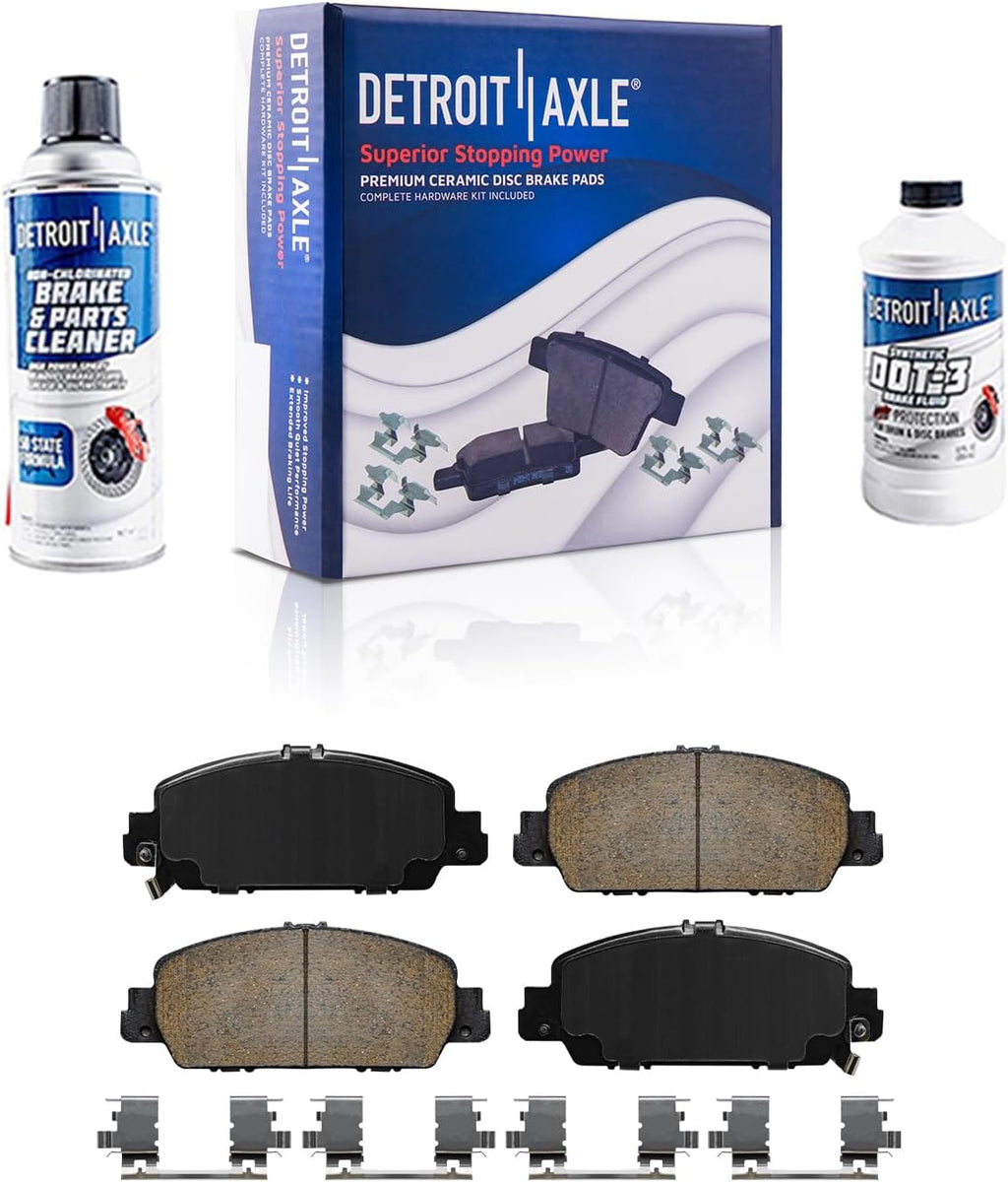 Detroit Axle - Brake Kit for 2013 2014 2015 2016 2017 Honda Accord, Drilled Slotted Brake Rotors Brakes Pads Front Wheel Bearings Replacement: 11.54' inch Front and 11.10' inch Rear Rotor