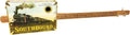 'The Southbound Katy' 3-string Acoustic-Electric Cigar Box Guitar - Featuring a Vintage Railroad Postcard Design!