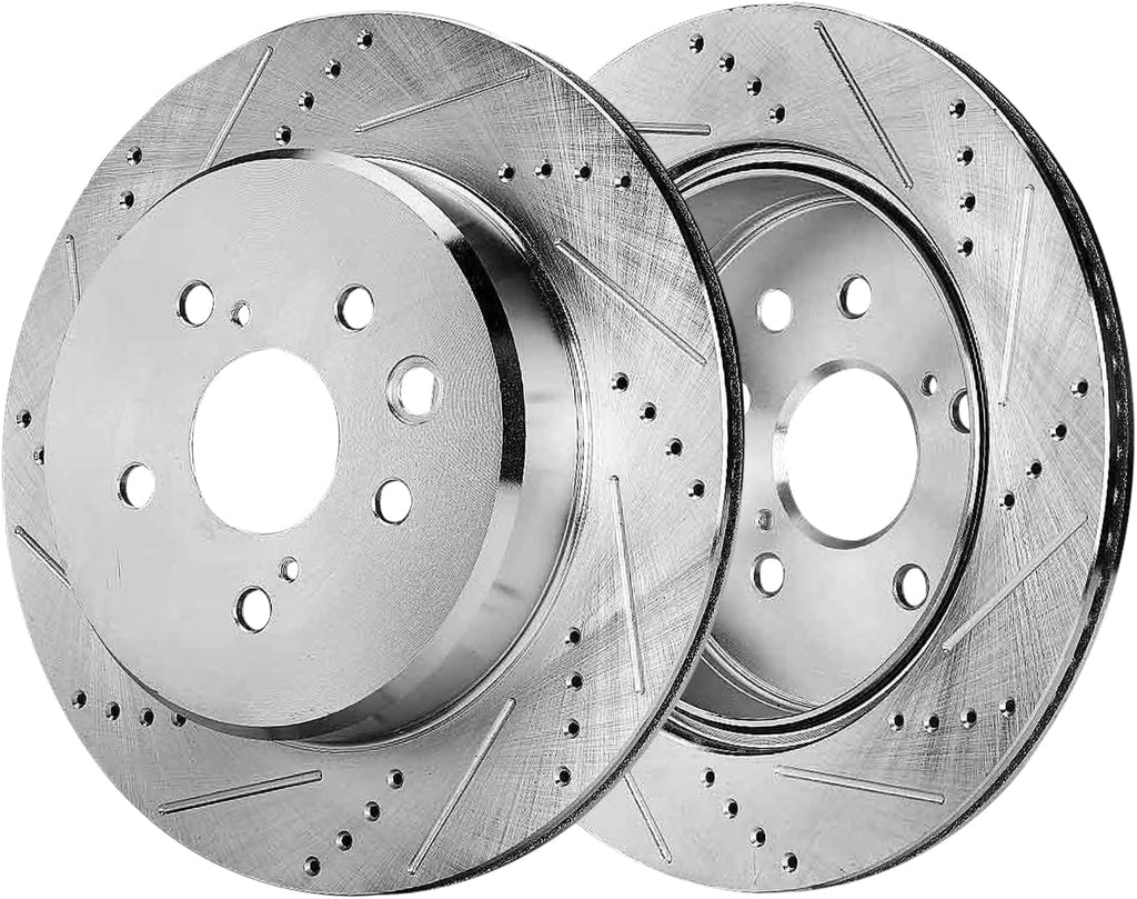 Detroit Axle - Disc Brake Rotors for Lexus GS350 GS450h IS300 IS350 IS200t GS200t RC200t RC300 RC350, 13.15' inch Front and 12.20' inch Rear Drilled and Slotted Replacement