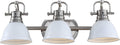 SAFAVIEH SCN4054B Roland Brush Nickel and White 3-Light Bathroom (LED Bulbs Included) Sconce, Nickle
