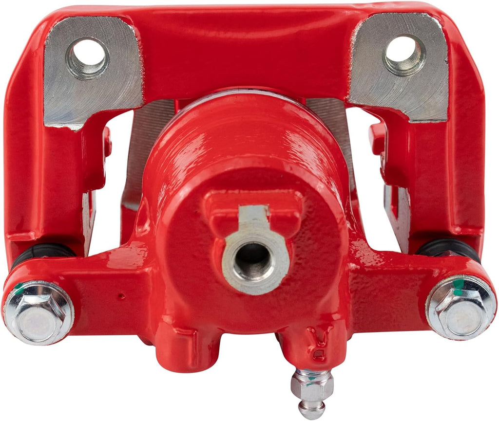 TRQ Rear Performance Brake Pad, Caliper, & Rotor Kit Ceramic Premium G-Coated Red Compatible with 2007-2008 Acura TL 2003-2011 Honda Element