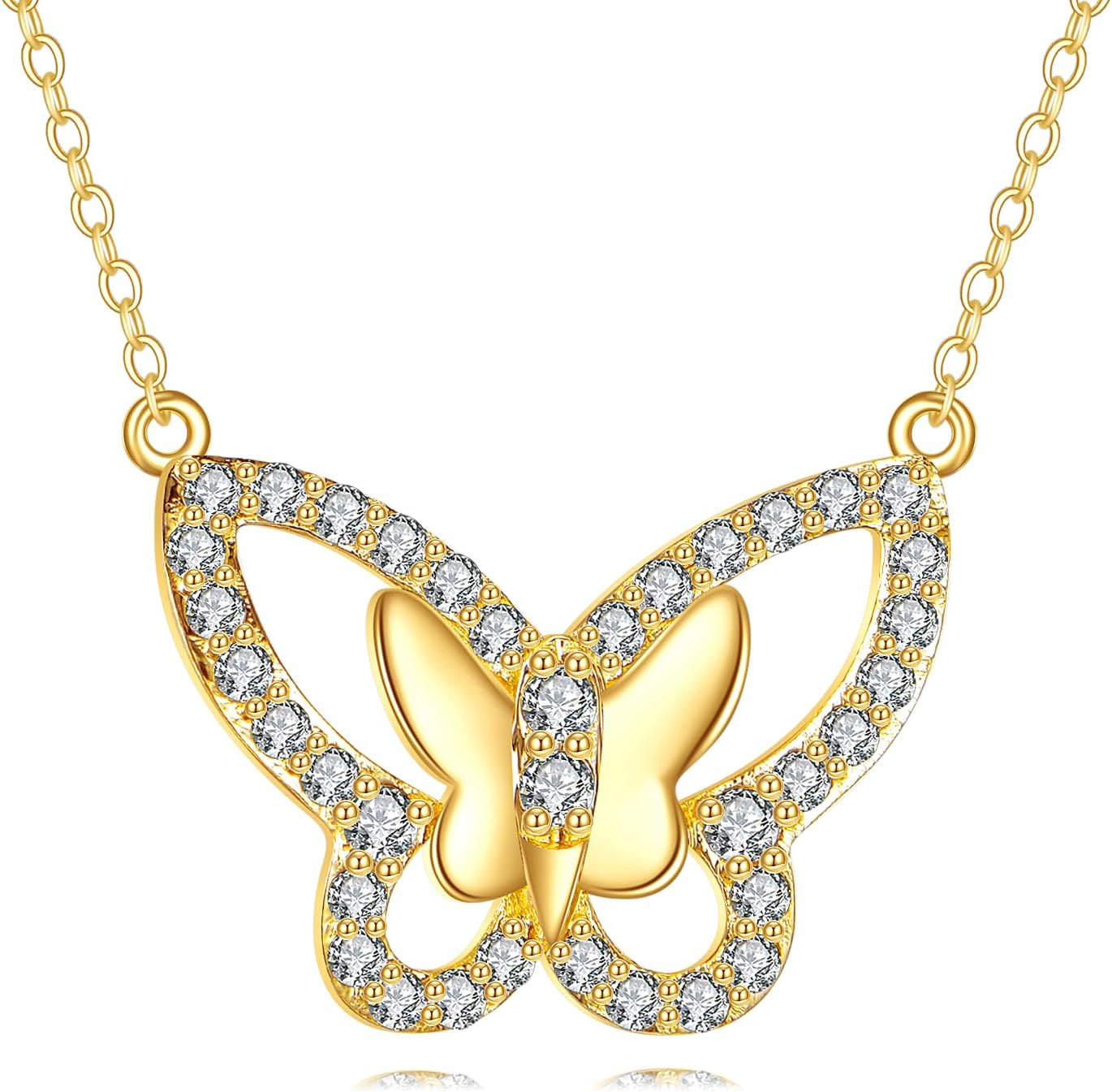 KECHO Christmas Gifts 14k Solid Gold Animals Necklace for Women Giraffe Bee Elephant Ladybug Koala Axolotl Horse Unicorn Cat Necklaces Pendant Jewelry Mothers Day Birthday for Mom Wife Friends