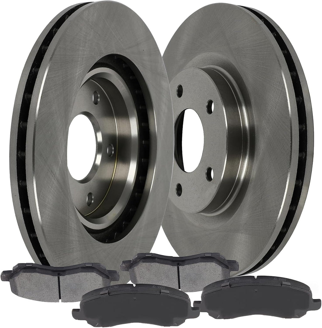 SCITOO - Brake Kits For Chrysler For 200,For Sebring,For Avenger,For Caliber,For Compass,For Patriot,For Lancer,For Outlander,Front Disc Brake Rotors and Ceramic Brakes Pads: 53038;D866