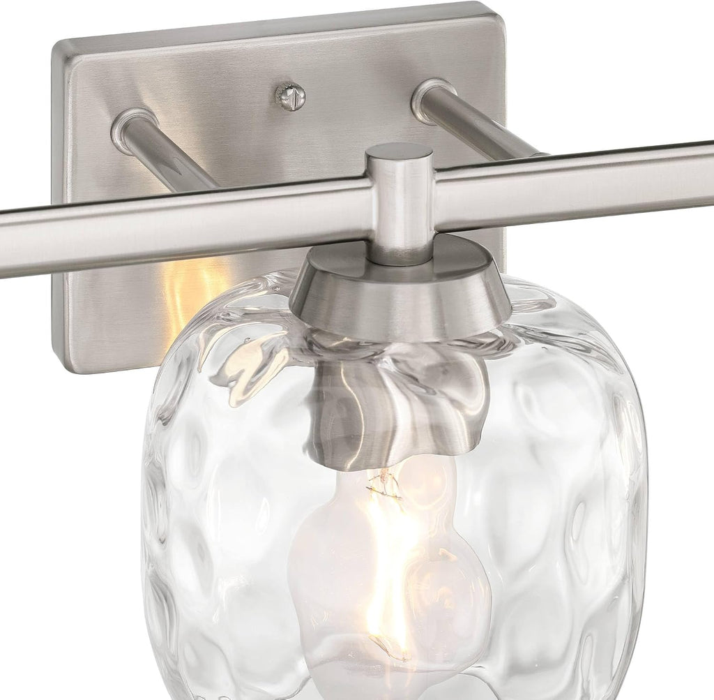 Possini Euro Design Possini Euro Mio 23' W Brushed Nickel Water Glass 3-Light Bath Light