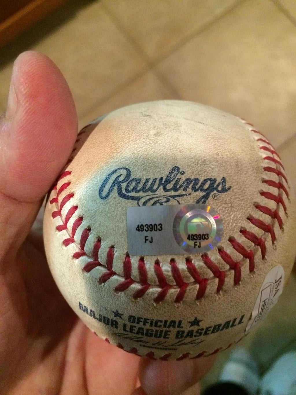 MARK TEIXEIRA MLB/JSA SIGNED INSCRIBED 300 HR GAME Game Used On 6-30-11 - MLB Autographed Game Used Baseballs