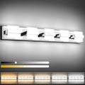 SOLFART Adjustable 5 Lights Black Bathroom Lighting Bathroom Light Fixtures Over Mirror Modern LED Vanity Light 34 inch 5 Color Dimmable 5CCT