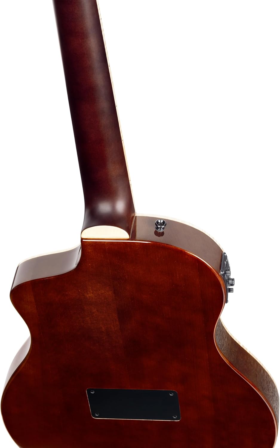 Ortega TourPlayer Deluxe Thinline Crossover Nylon-String Electric Guitar w/Pro gig bag, Acacia Gloss Burst (RTPDLX-ACA)