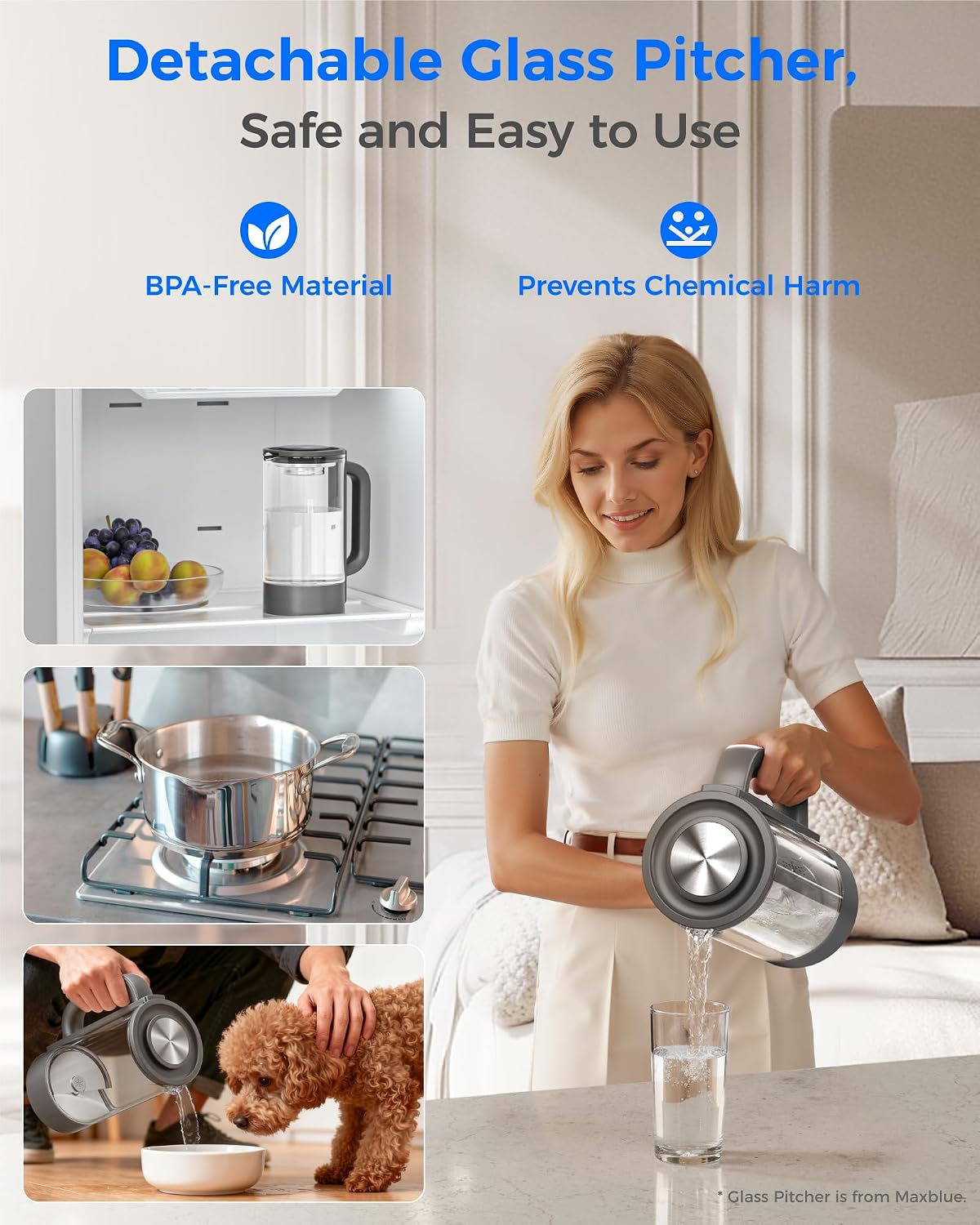 Waterdrop WD-M6H Instant Hot Reverse Osmosis System Countertop Water Filter with WD-M6RF Filter, Replacement for WD-M6H, 12-Month Lifetime