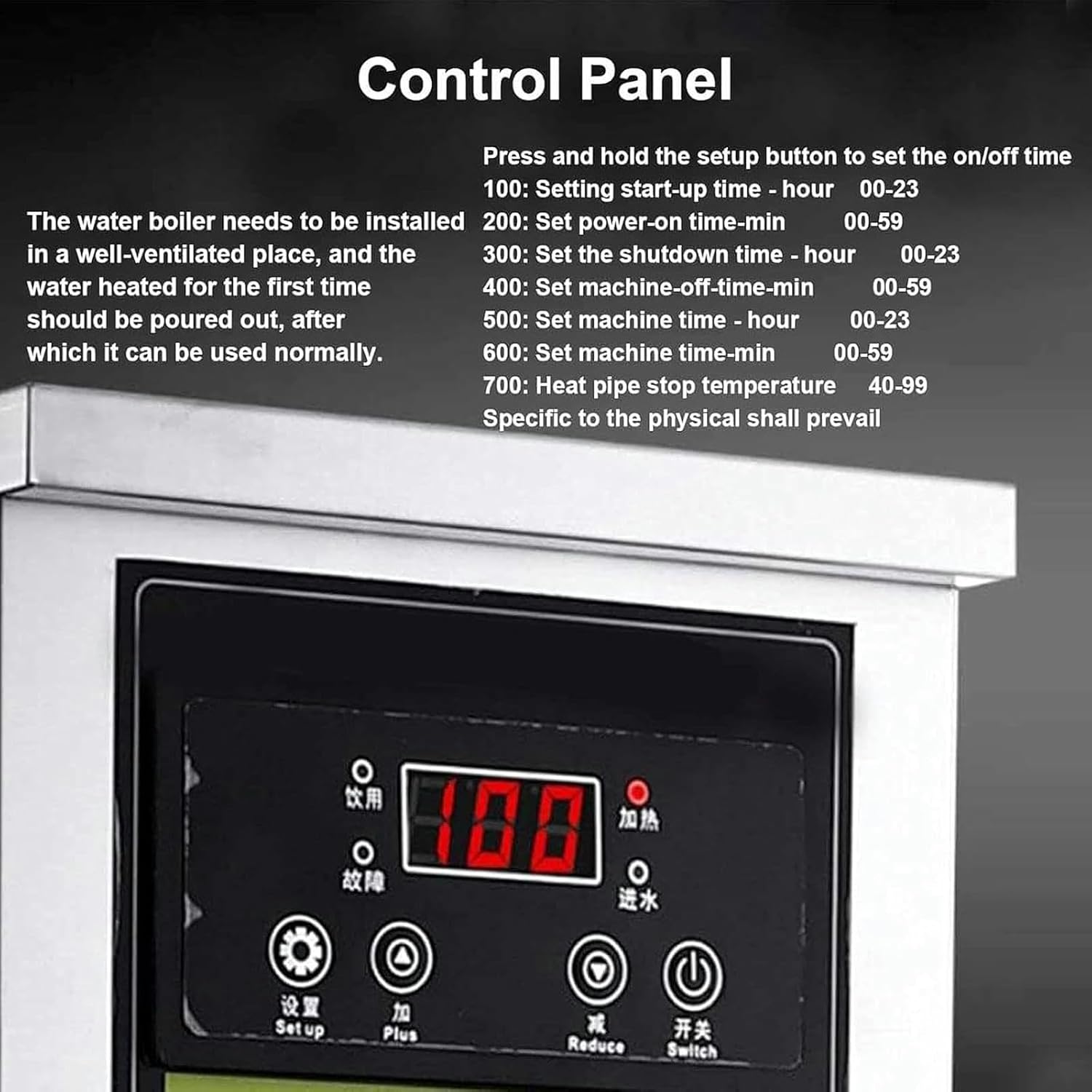 Commercial Automatic Hot Water Boiler,Tabletop Hot Water Dispenser with Smart Control Panel,Non Drip Tap,for Coffee Shop,Bar,Bakery,Company(Black)