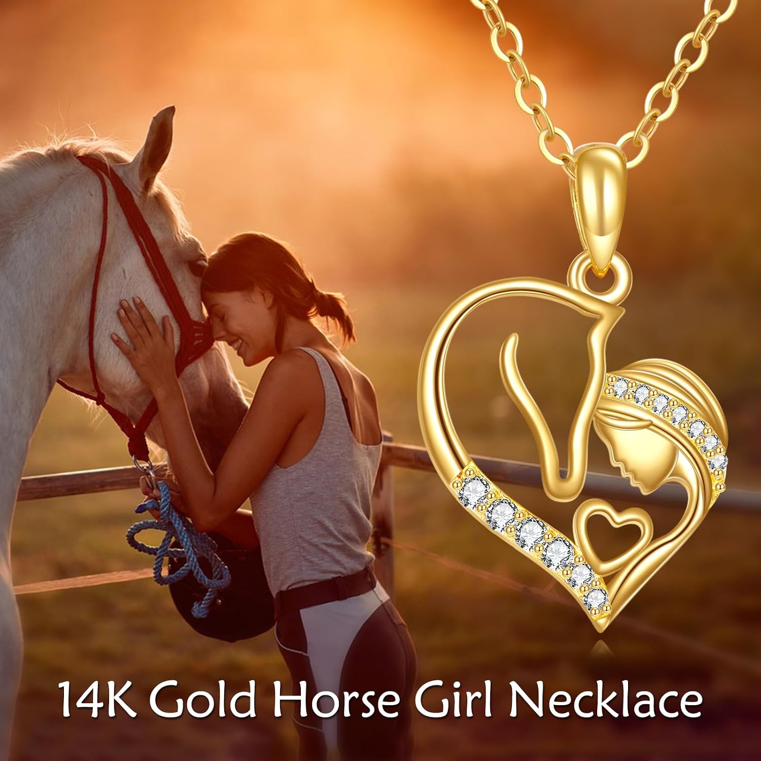 KECHO Christmas Gifts 14k Solid Gold Animals Necklace for Women Giraffe Bee Elephant Ladybug Koala Axolotl Horse Unicorn Cat Necklaces Pendant Jewelry Mothers Day Birthday for Mom Wife Friends