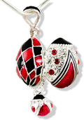 Locket Ladybug Ladybird Surprise Red Enamel 925 Sterling Silver Necklace Pendant for Women