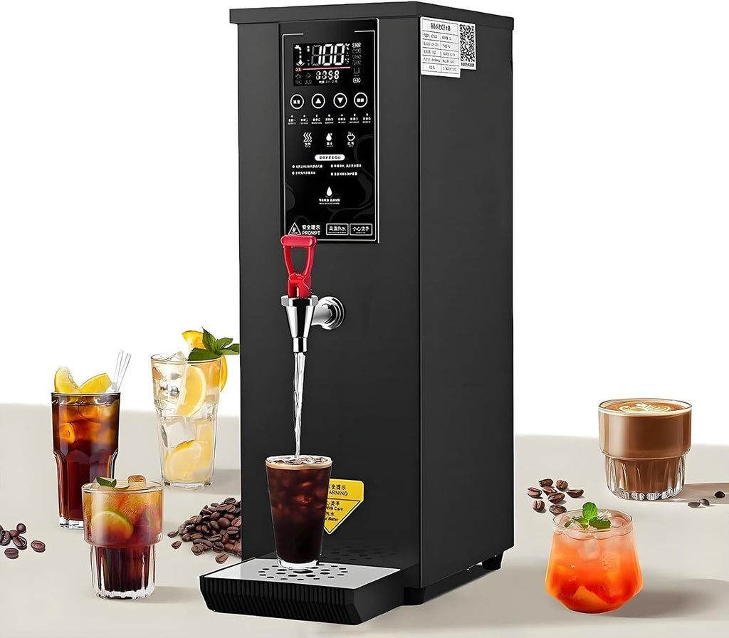 Commercial Hot Water Dispenser, Electric Water Boiler and Warmer Machine, Step-Heating Countertop Water Dispenser with 86-212 Temperature Control Black